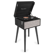 Audizio Fremont Platine Vinyle Meuble Bluetooth et Pieds Amovibles - Noire