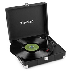 Audizio RP111BK Platine Vinyle Valise avec Haut-Parleurs Intégrés - Noire