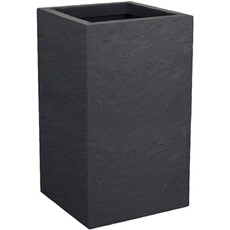 Pot de fleur Carré Haut 30 cm - - Volcania Up - 36 L - Intérieur/Extérieur - 29,5 x 29,5 x H49,5 cm - Gris Anthracite