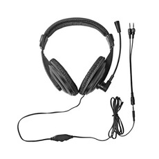 Casque audio Nedis Casque PC Circum-auriculaire Stéréo Double Jack 3.5mm avec Microphone Rabattable Noir