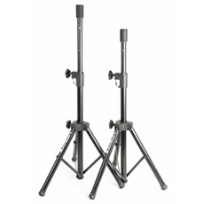 LS02K - Petits Pieds d'Enceintes Réglables, Hauteur 66 à 115 cm - Noir