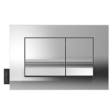 Plaque de commande, double touches rectangulaires, Chrome