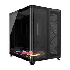 iCUE LINK AIR 5400 LX-R RGB - Mid tower - ATX étendu - panneau latéral fenêtré (verre trempé) - pas d'alimentation (ATX) - noir - USB/Audio