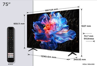 Tv led 75p69k 4k ultra hd smart tv wifi bluetooth hdr l.166.7 h.102.5 p.35.1 cm 75 pouces -