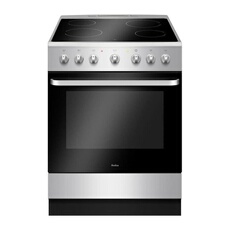 ACV6003S - Cuisinière - pose libre - largeur : 60 cm - profondeur : 60 cm - hauteur : 85 cm - avec système auto-nettoyant - argent
