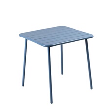 Table Carrée 4 Places 70x70cm Bleu Bergame