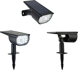 Spot solaire a planter - - G2603 - 300 Lumens Double éclairage (option Applique) - Détecteur de présence