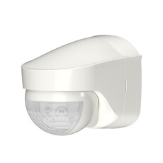1030206 PIRA TO AP Détecteur de Mouvement pour l'extérieur, IP 55, Zone de détection Semi-Circulaire de 180°, Jusqu'à 12 m, Temporisation lumière 5 s