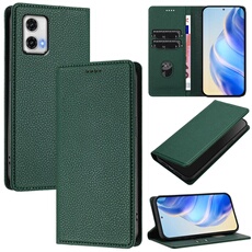 Etui pour Motorola Moto G73 5G fermeture magnétique, étui portefeuille fin en cuir avec protection RFID et emplacements pour cartes, compatible avec