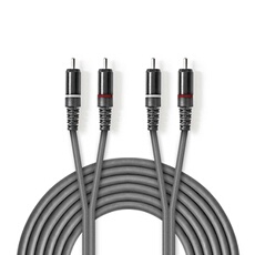 Nedis Gris Câble Audio Stéréo 2X Rca Mâles - 2X Rca Mâles 1,5 M