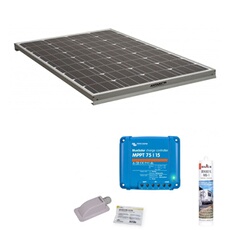 Pack Panneau solaire 140W camping car + kit de pose solaire avec régulateur de charge VICTRON MPPT 220W 15A