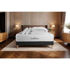 Matelas 140 x 200 cm Windsor - Ressorts ensachés - Ep : 26 cm - sommier Noir avec 2 oreillers et couette