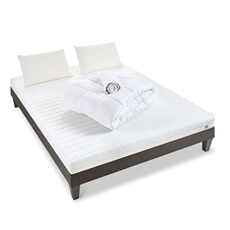 - Pack Prêt à dormir EGIO 140x190 cm - Matelas Latex Like + Sommier Bois + Accessoires