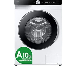 - Lave-linge Ouverture frontale 3, WW90DG6U85LKU3, Blanc, L:60cm, H:85cm, P:55cm, Classe énergétique : A
