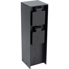 - Borne de jardin à fixer 2x16A IP44 - Aluminium Noir
