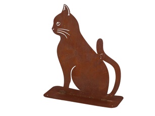 Décoration de jardin Chat assis - Rouille -