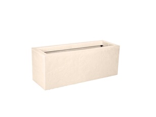 Balconnière rectangulaire Volcania Up effet pierre 25 L - Beige calcaire-