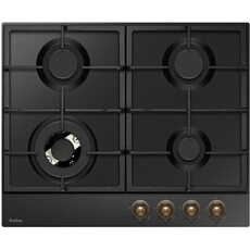 Table de cuisson a gaz - - 4 foyers - 9,9 x 59 x 52 - PGA6101ApCb RETRO - Noir