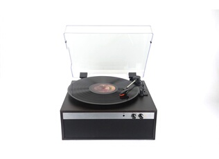 vinyle Halterrego BROOKLYN haut parleurs intégrés 3 vitesses marchearrêt automatique Entrée : jack 3.5mm Sortie : Bluetooth V5.4 RCA bois - vue 2