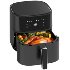 Dewelling Friteuse à Air XL 6,5l 1700W Tactile LED 8 Programmes