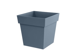 Pot de fleurs Toscane carrée 39 x 39 cm - 38 L - Bleu jean -