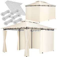Pavillon de jardin 4 x 3 m Hydrofuge résistant à l'eau crème