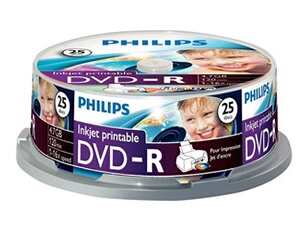 - 25 x DVD-R - 4.7 Go 16x - surface imprimable - spindle