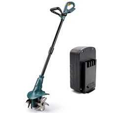 Motobineuse sans fil 18V 4 fraises 20 cm x 8 cm batterie lithium et chargeur inclus entretien potager jardin serre