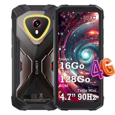 Smartphone Cubot Kingkong Mini 4 – Meilleur Petit Smartphone 4.7" - Téléphone Portable Fiable – Android 15 – Dual SIM 4G – 4700mAh - Empreinte Digitale – Antichoc