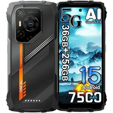Smartphone Oscal 5G Téléphone Portable Incassable PILOT 3 Android 15 6.78" 36Go+256Go/SD 2To 50MP+32MP 7500mAh Dual SIM,Face ID,NFC - Noir