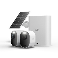 Kit de 2 connectées Ultra 3 extérieure + 1 panneau solaire