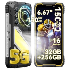 Smartphone Oscal 5G Smartphone Robuste PILOT 5 Telephone Portable Incassable,Haut-parleur 140dB ,Android 16,32Go+256Go/2To,15000mAh,6.67",Noir