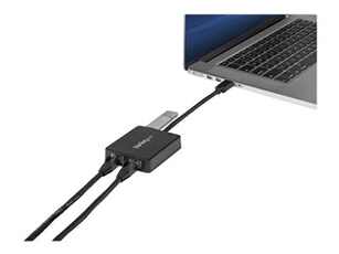 Startech Adaptateur réseau USB 3.0 vers 2 ports Gigabit Ethernet - Convertisseur USB vers 2x RJ45 avec port USB intégré - Noir - Adaptateur réseau -