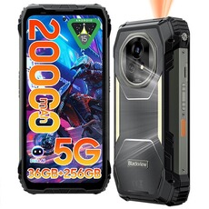Smartphone Blackview 5G Téléphone Portable Incassable XPLORE 2, 20000mAh Smartphone Android 15, 6.73" 48Go+1To 50MP NFC Dual SIM GPS,Noir