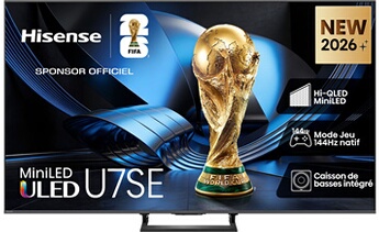 TV Hisense Mini LED QLED 85U7SE 215 cm 2026 - vue 2