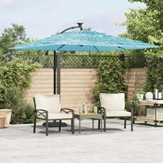 Parasol droit toile en polyester carre 269 x 269 mat en acier