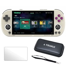 Console rétrogaming szsmart Console rétro Trimui Smart Pro 4,96" IPS Linux WiFi BT 20+ simulateurs + Sacoche + Verre trempé - Gris