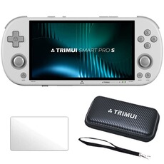 Console rétrogaming szsmart Console portable rétro Trimui Smart Pro S 4,96" IPS Linux WiFi Bluetooth Plus de 30 simulateurs avec étui de transport et verre trempé - Blanc