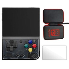 Console rétrogaming szsmart Console Portable rétro Miyoo Mini Plus 3,5" IPS Linux 128Go WIFI 20+ simulateurs + Sacoche + Verre trempé - Violet
