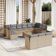 vidaXL - Salon de jardin modulable - 12 personnes - 14 pièces - Beige