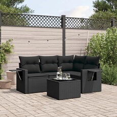 VIDAXL - Salon de jardin modulable - 5 pièces - 2 personnes - Noir