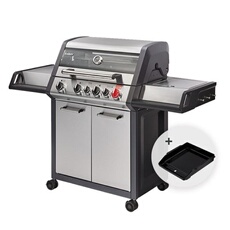 Barbecue Monroe Pro 4 SIK Turbo - - 4 brûleurs dont 1 Turbo Zone - 1 brûleur arrière infrarouge + plaque plancha offerte