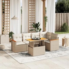 Salon de jardin modulable 6 pieces beige rotin 62 x 62 x 69 cm 5 personnes