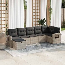 Salon de jardin modulable gris bois massif 7 pieces 62 x 62 x 69 cm 7 personnes