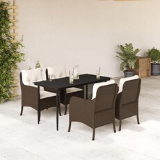 Salon de jardin 5 pieces marron rotin 140 x 70 x 74 cm