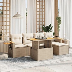 Salon de jardin modulable rotin 5 personnes beige 55 x 62 x 69 cm 6 pieces