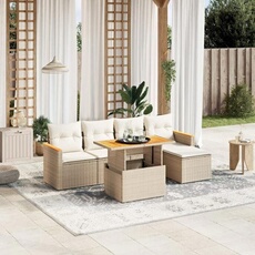 Salon de jardin modulable 5 personnes beige resine tressee 62 x 55 x 69 cm 6 pieces
