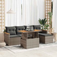 Salon de jardin modulable resine tressee gris 5 personnes 55 x 62 x 69 cm 6 pieces