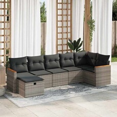 Salon de jardin modulable resine tressee 7 pieces gris 62 x 62 x 69 cm 2 personnes