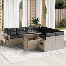 Salon de jardin gris bois massif 9 pieces 62 x 62 x 69 cm 2 personnes